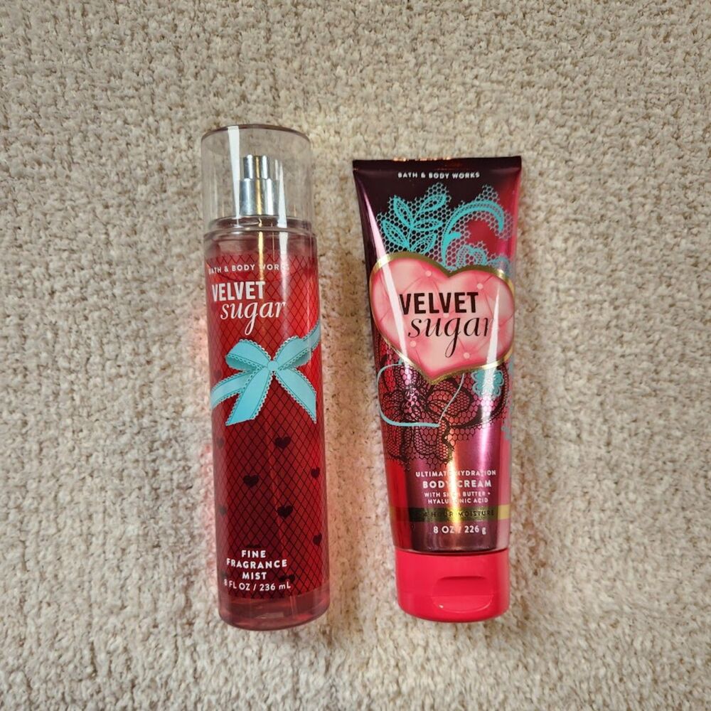 Bath & Body Works Velvet Sugar Fragrance Mist & Body Cream Set